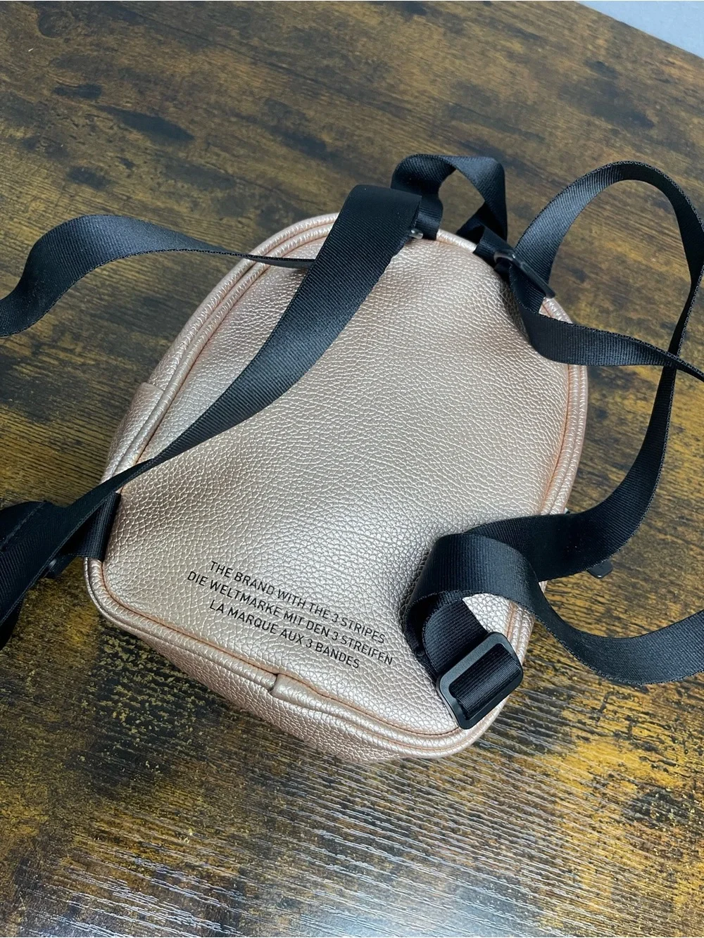 Adidas Unisex Metallic Rose Gold Mini Crossbody Bag